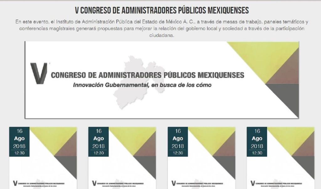 Organiza IAPEM V congreso de administradores públicos mexiquenses 2018