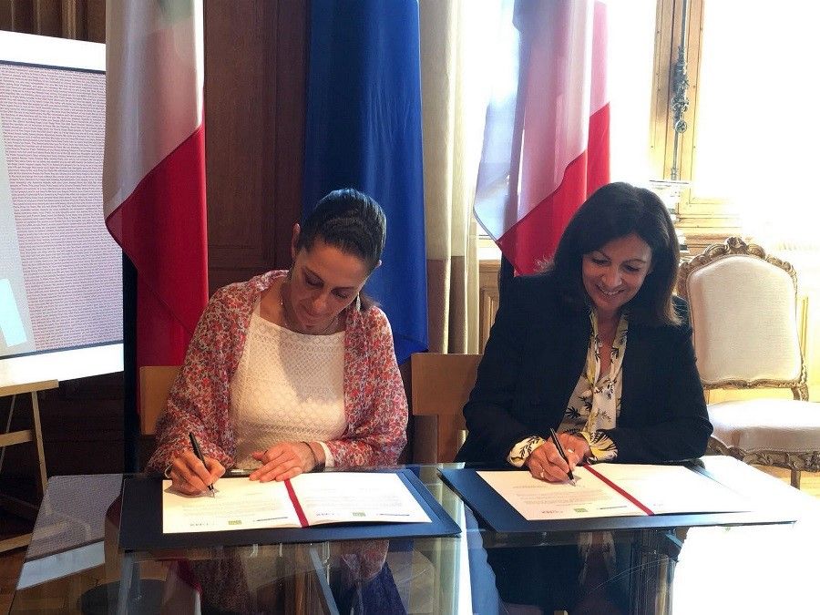 Claudia Sheinbaum y la alcaldesa de París Anne Hidalgo firmaron ’carta de declaración de intenciones’