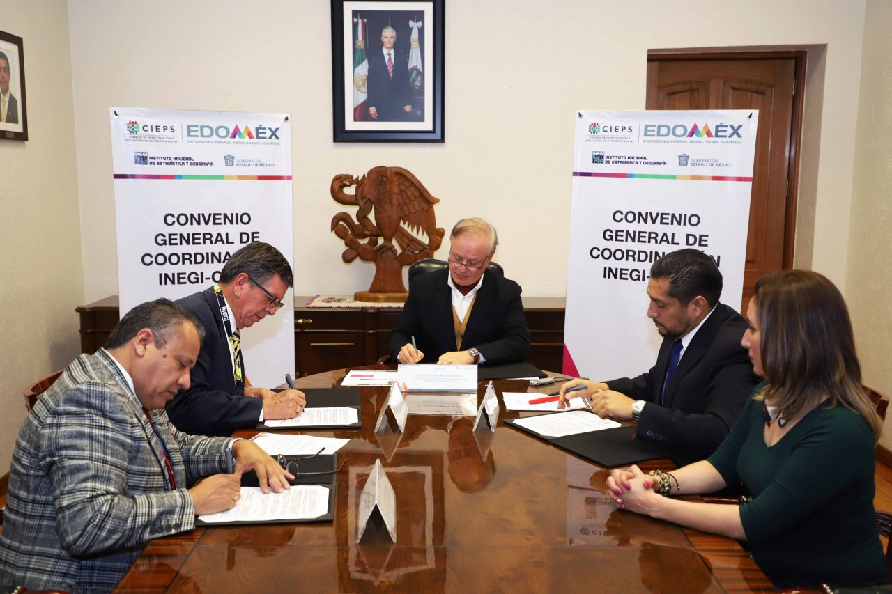 Firman CIEPS e INEGI convenio para mejorar la evaluación de los programas sociales en Edomex 