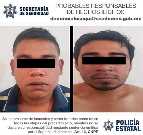 Detienen a dos por robo a transeúnte en Ecatepec 