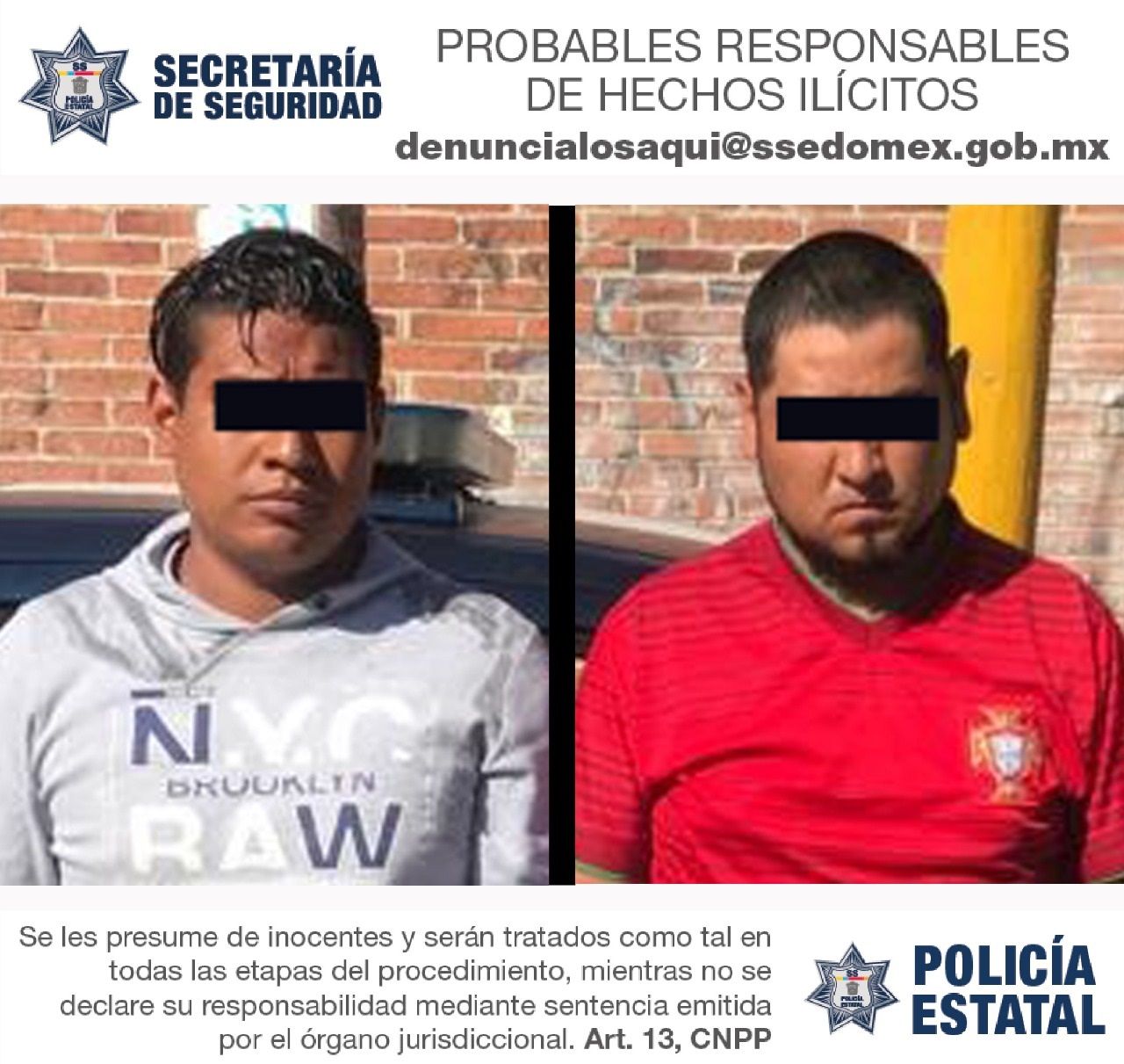  SS detiene a dos presuntos  responsables de robo de auto en Tultepec 