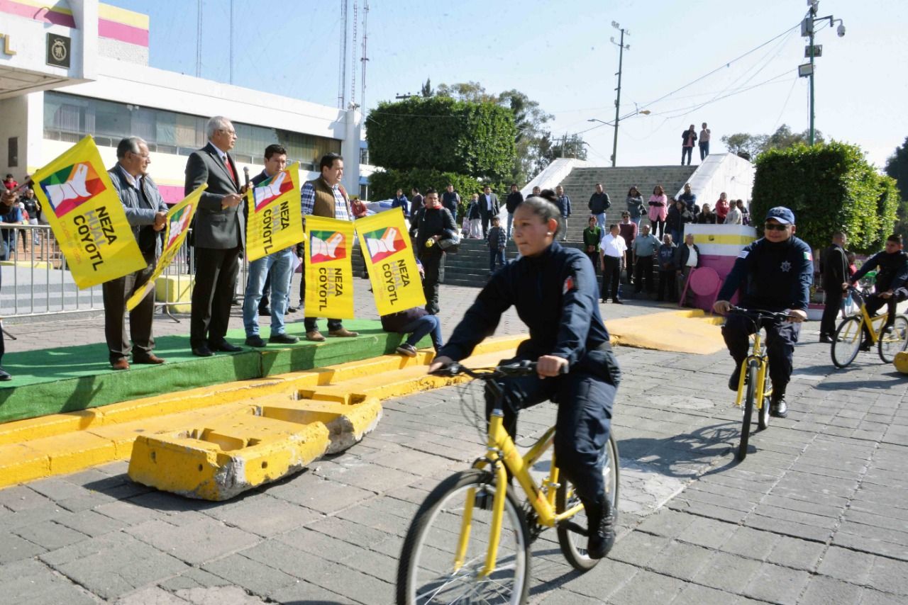 Policía de Neza realiza vigilancia en bicicletas para ahorrar gasolina 