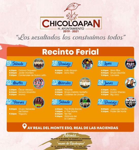 Gobierno Municipal invita a la tradicional feria patronal San Vicente Chicoloapan 2019