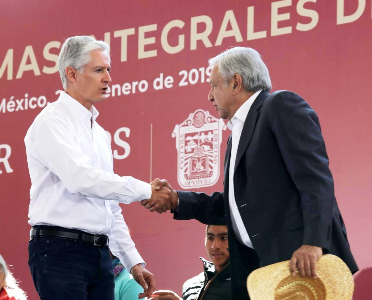 Alfredo del Mazo reconoce al presidente Andrés Manuel López Obrador los apoyos para el Estado de México