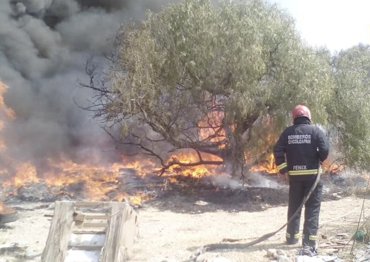 Se registra incendio en límites de Chicoloapan y Cuatlalpan