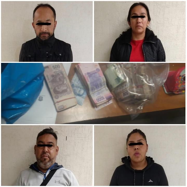 Policías de Texcoco detiene a cuatro personas armadas con más de 350 mil pesos en efectivo