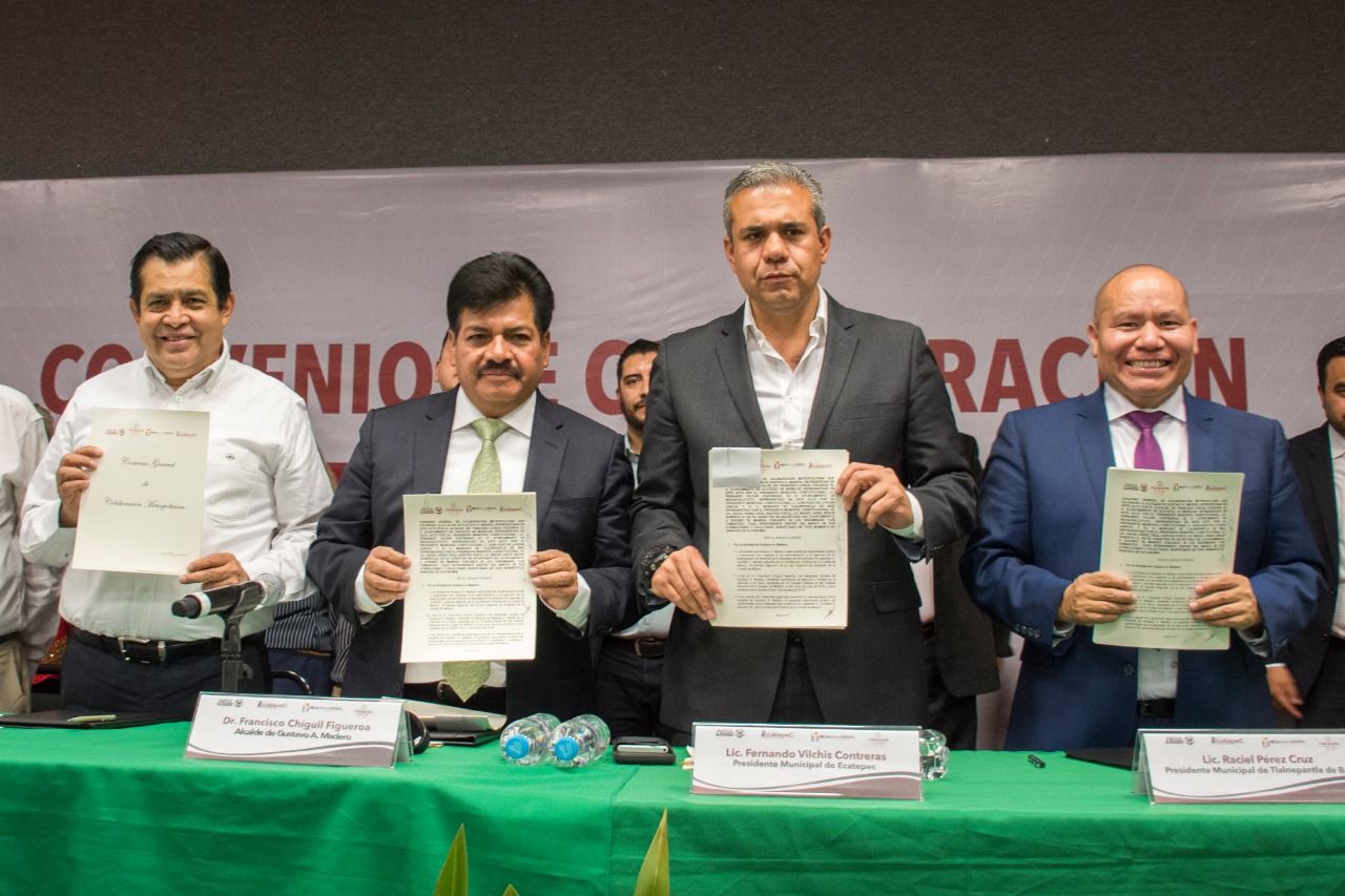 Se firma Convenio de colaboración metropolitana Tlalnepantla, Ecatepec, Nezahualcoyotl y G.A.Madero