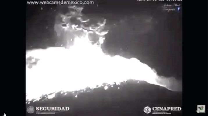 Registra fuerte explosión el Popocatépetl 