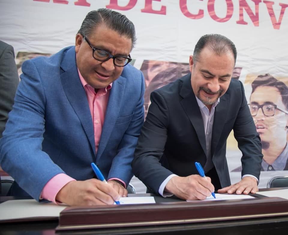 Duarte Olivares y el alcalde de Chalco signa convenio ’Jóvenes Construyendo el Futuro’