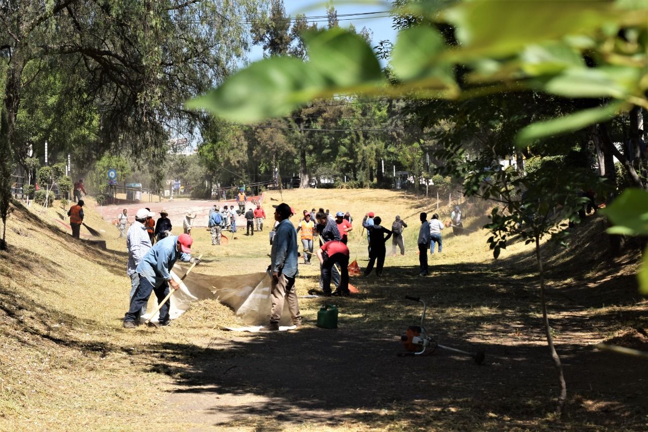 Intensa jornada de limpieza realiza Servicios Públicos de Naucalpan en Satélite