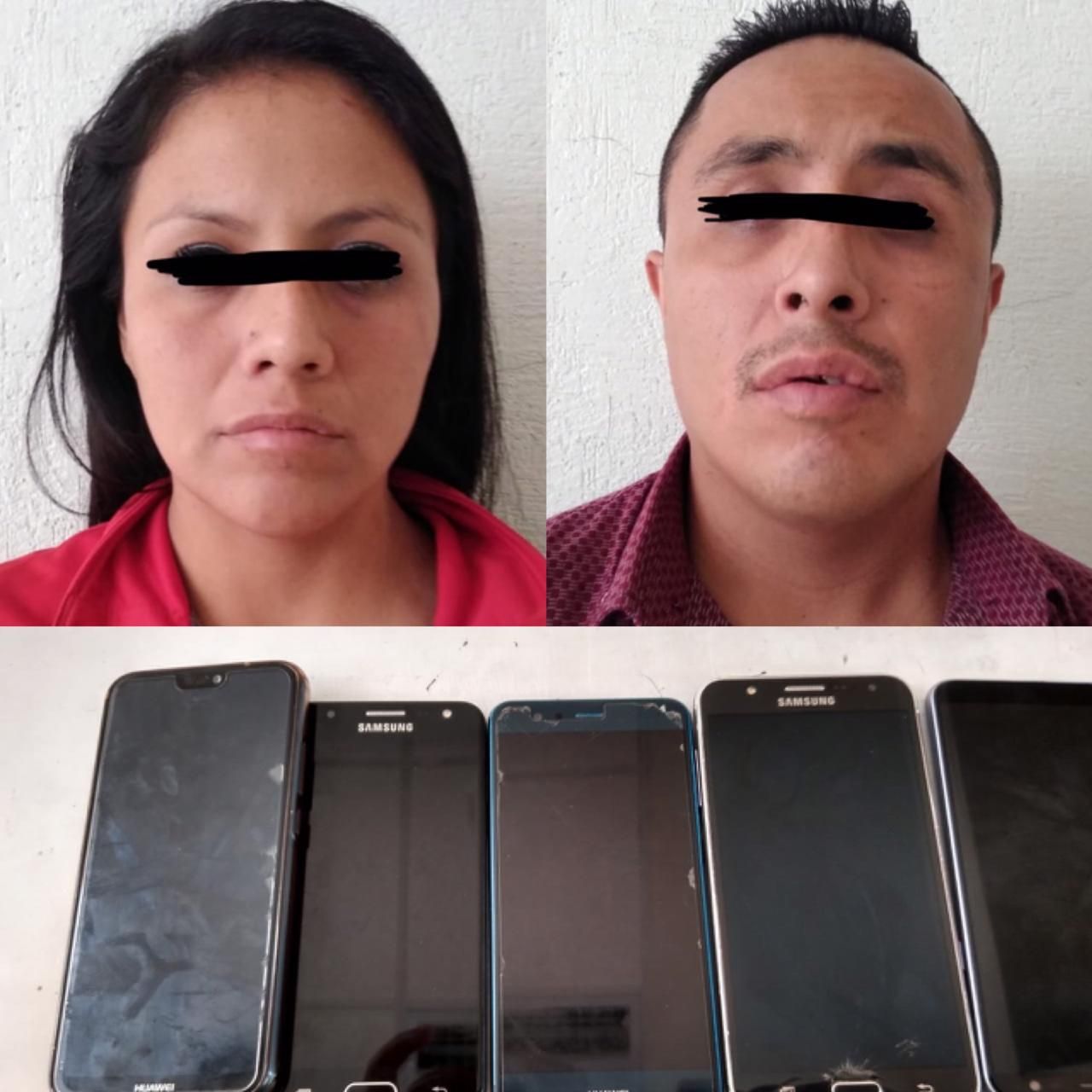 Cae pareja por robo de celulares en centro de Texcoco