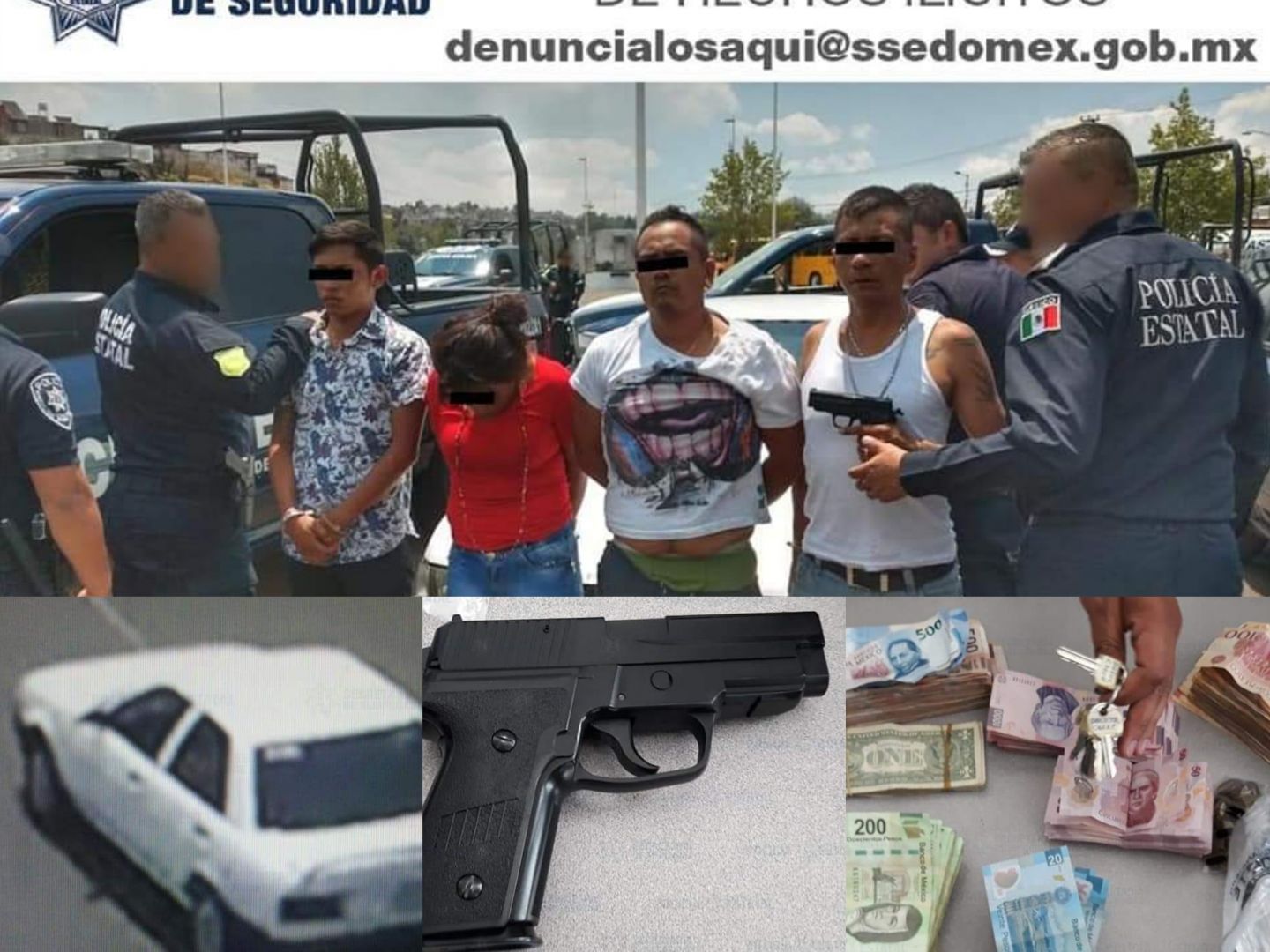 Detienen a cuatro asaltantes bancarios en Naucalpan