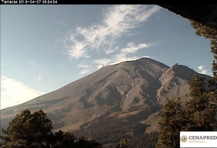 Reporte del monitoreo de CENAPRED al volcán Popocatépetl (7 de abril)