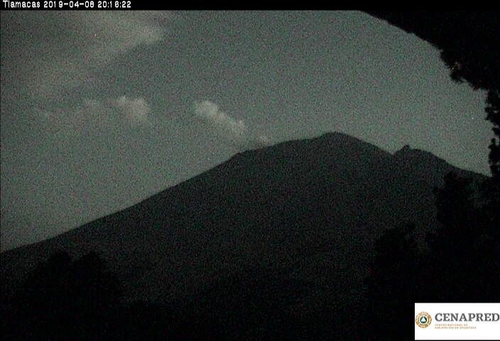 Reporte del monitoreo del volcán Popocatépetl.