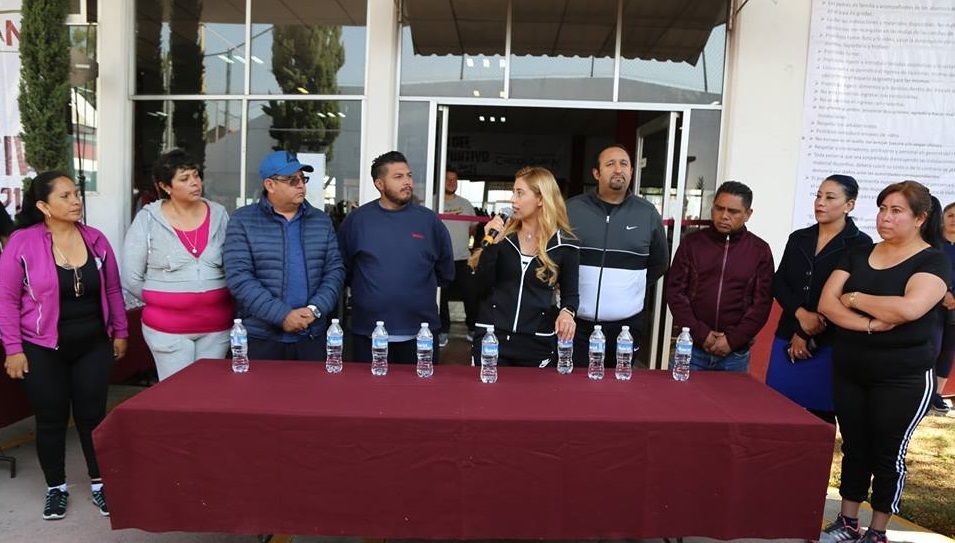 Nancy Gómez Vargas presidenta municipal de Chicoloapan inauguró las instalaciones del Polideportivo de IMCUFIDE