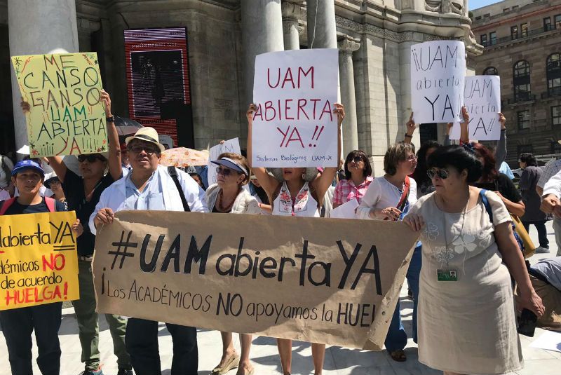Académicos, alumnos y trabajadores de la UAM exigen levantar la huelga