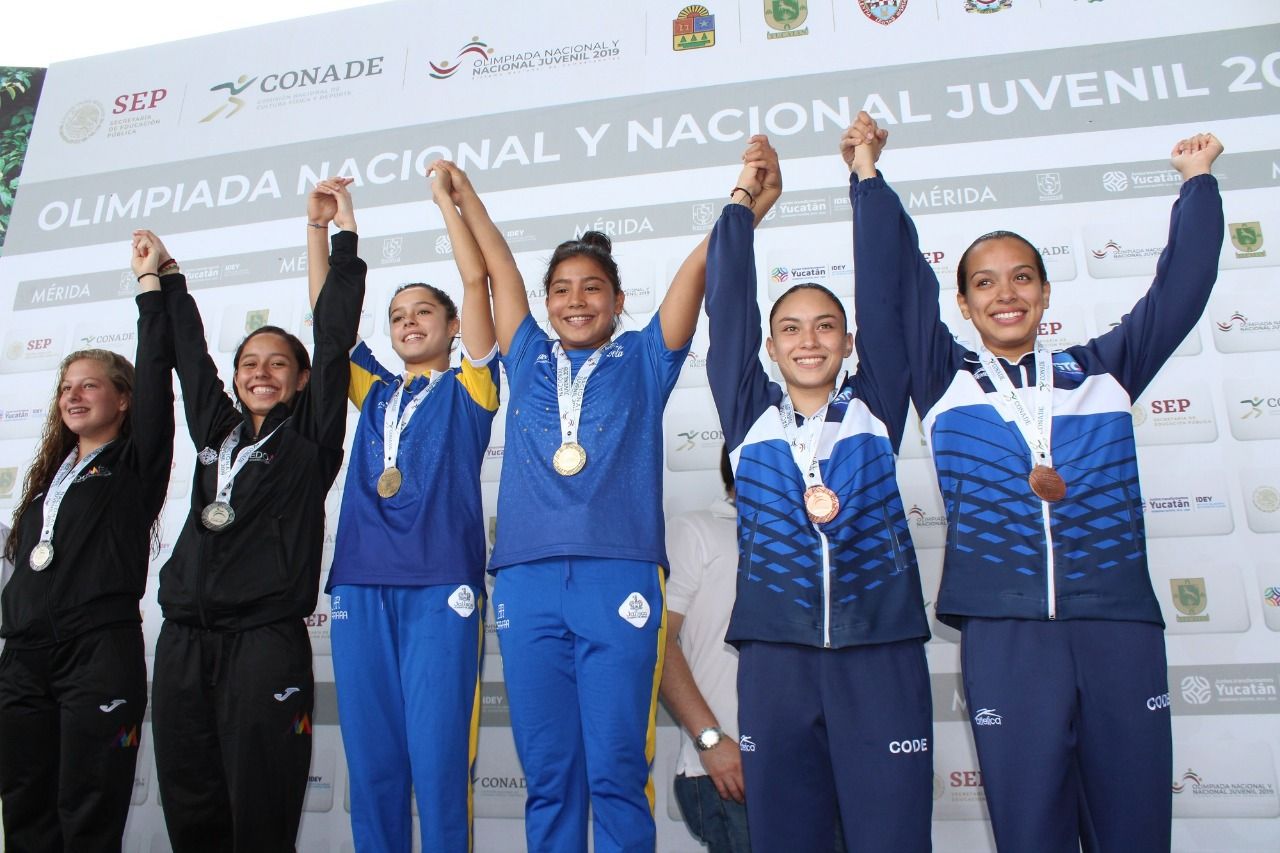 Obtienen Mexiquenses oro y plata en clavados en la Olimpiada Nacional.