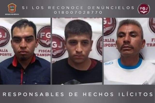 Sentencian tres atracadores de transporte público a nueve años de prisión en Ecatepec 