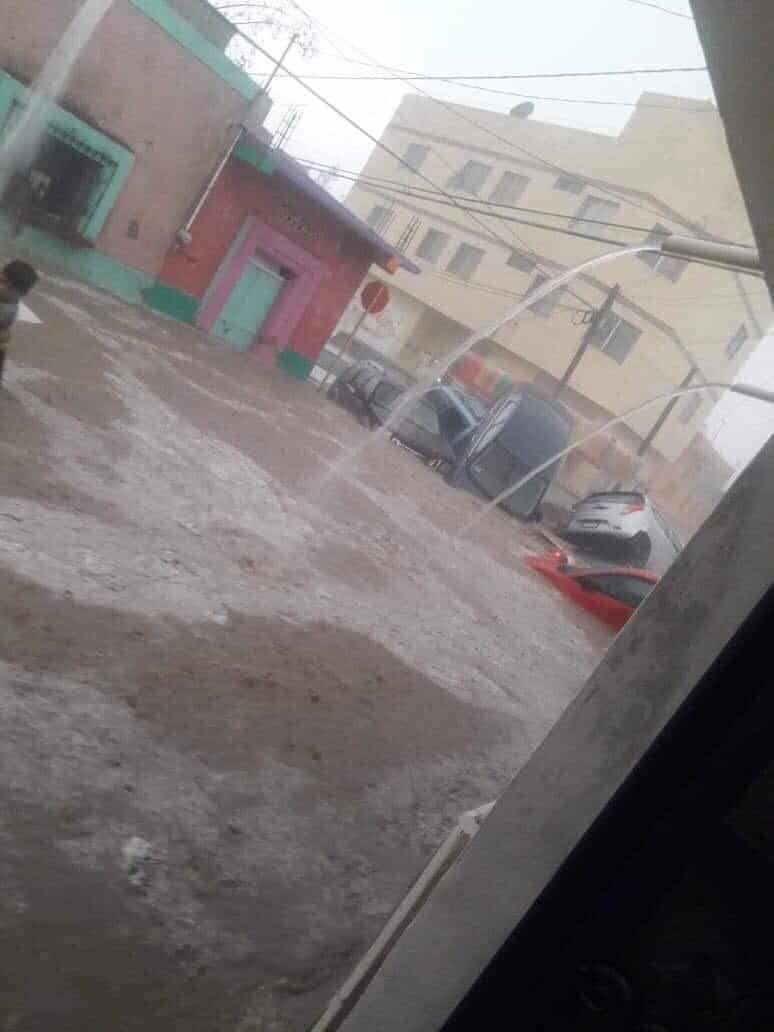 Fuertes lluvias causan inundaciones en Matehuala.
