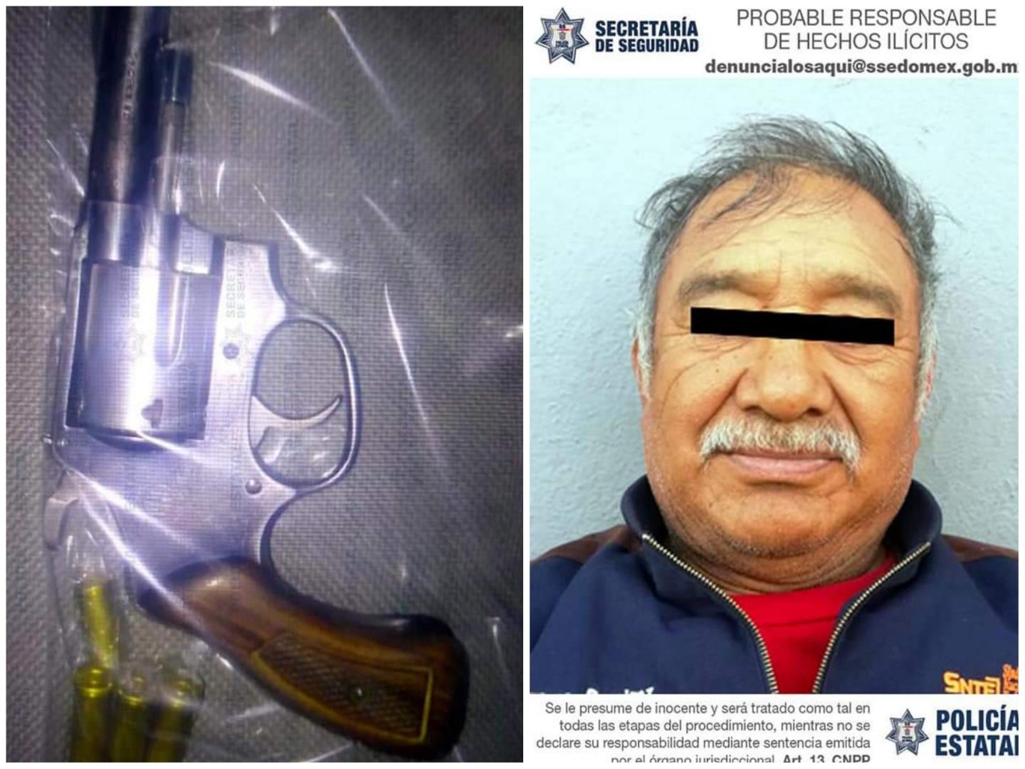 Detienen a "Abuelito" en posesión de arma de fuego en Ecatepec 