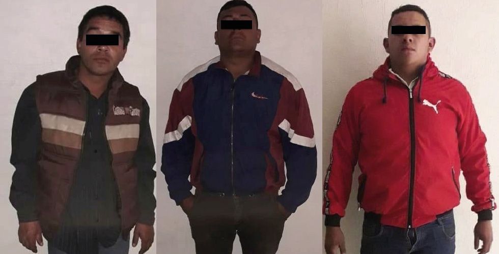 Aseguran a tres sujetos por robo de vehículo en colonia centro Texcoco
