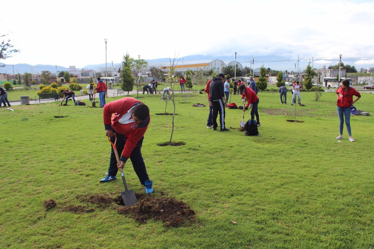Alumnos siembran esperanza con árboles para mejorar la calidad de aire en Texcoco