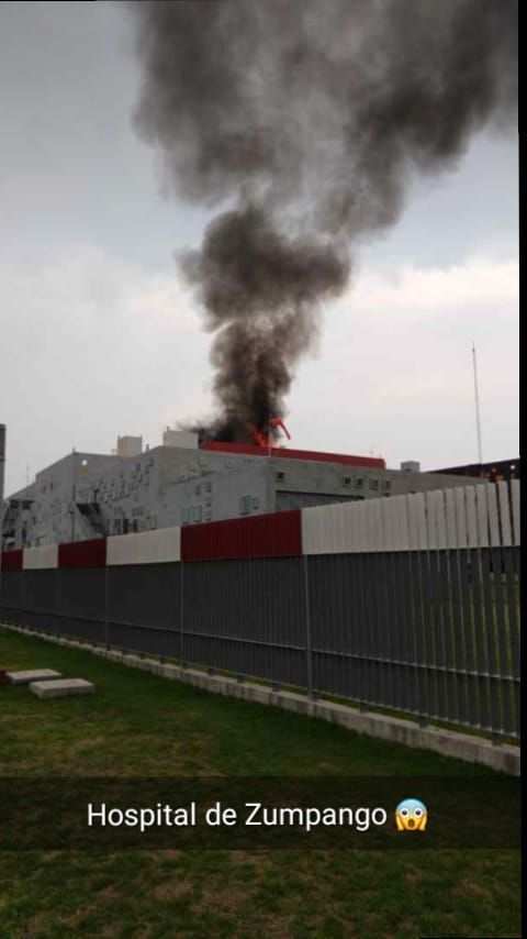 Se registra incendio en Hospital de Alta Especialidad en Zumpango Edomex
