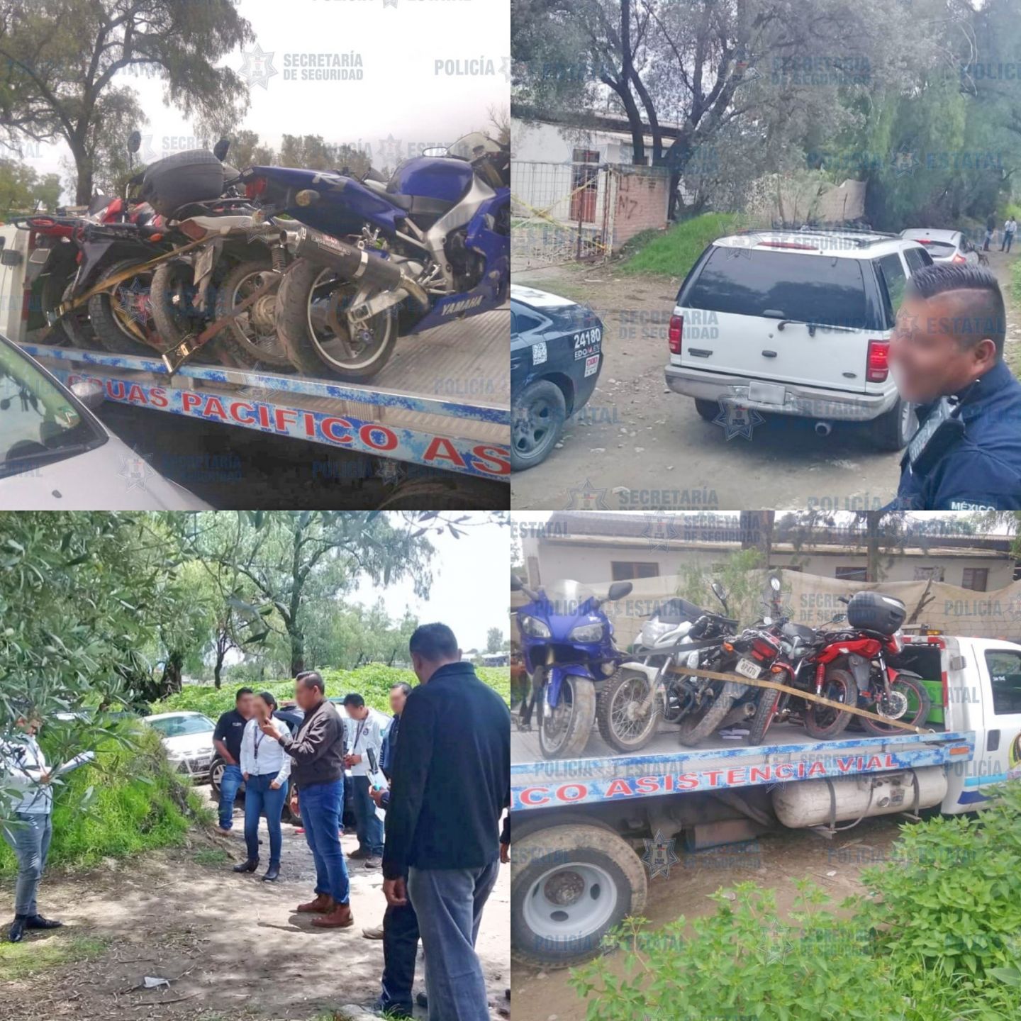 Aseguran predio usado para almacenar motocicletas robadas en Texcoco 