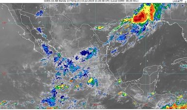 Lluvias intensas en zonas de Sinaloa, Nayarit y Jalisco; muy fuertes en sitios de Durango y Zacatecas