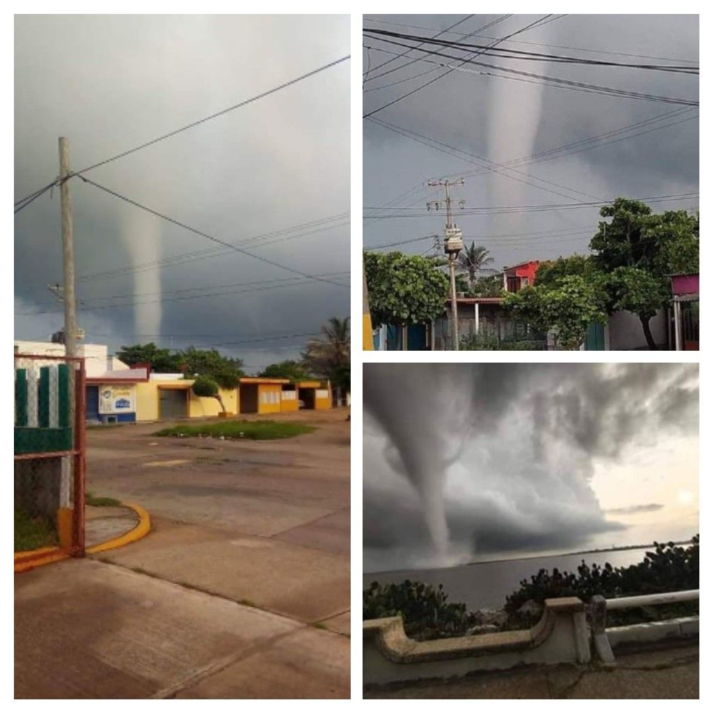 Tornado en el puerto de Coatzacoalcos, deja daños materiales