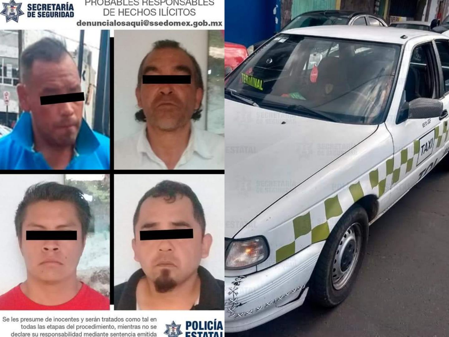 Rescatan a víctima de secuestro en taxi de Amanalco; detienen a cuatro 