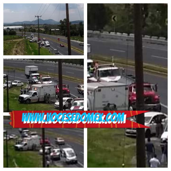 En el tramo de la curva del diablo se registró un accidente en la carretera Texcoco- Calpulalpan.
