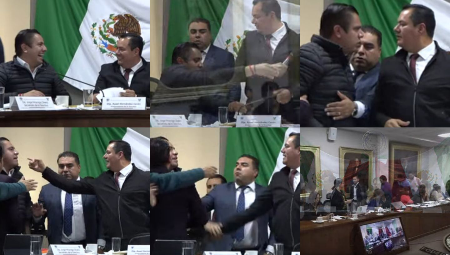 Diputados de Hidalgo pasaron de las sonrisas a las ’manitas calientes’ y pechazos
