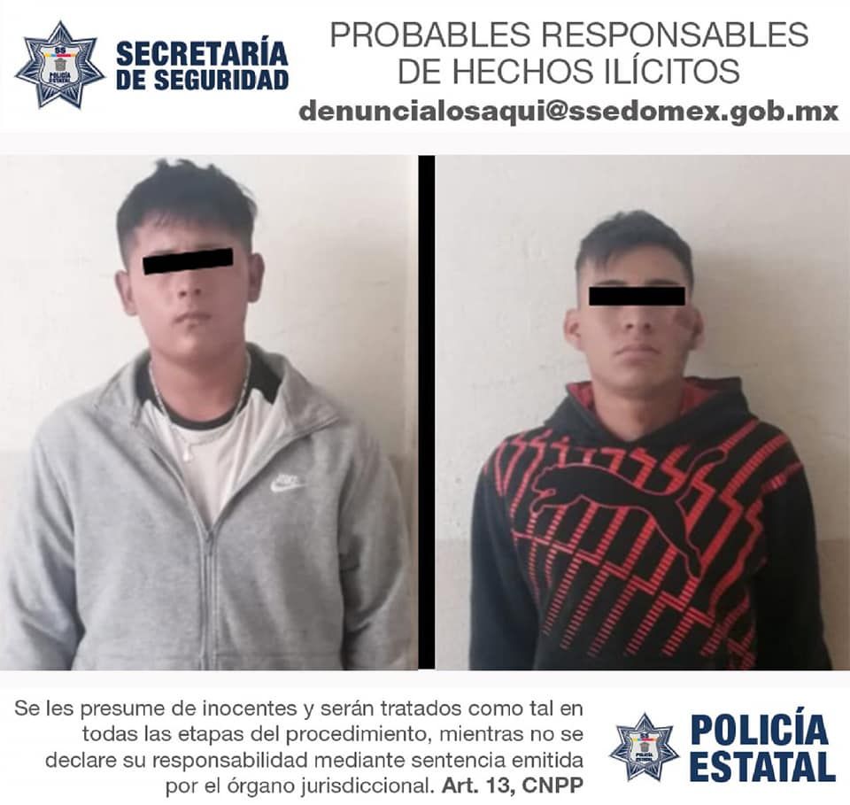Detiene a dos presuntos rateros por robo con violencia y portación de arma en Boyeros Texcoco