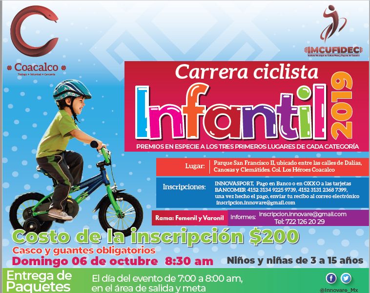 Coacalco realiza la carrera ciclista infantil 2019