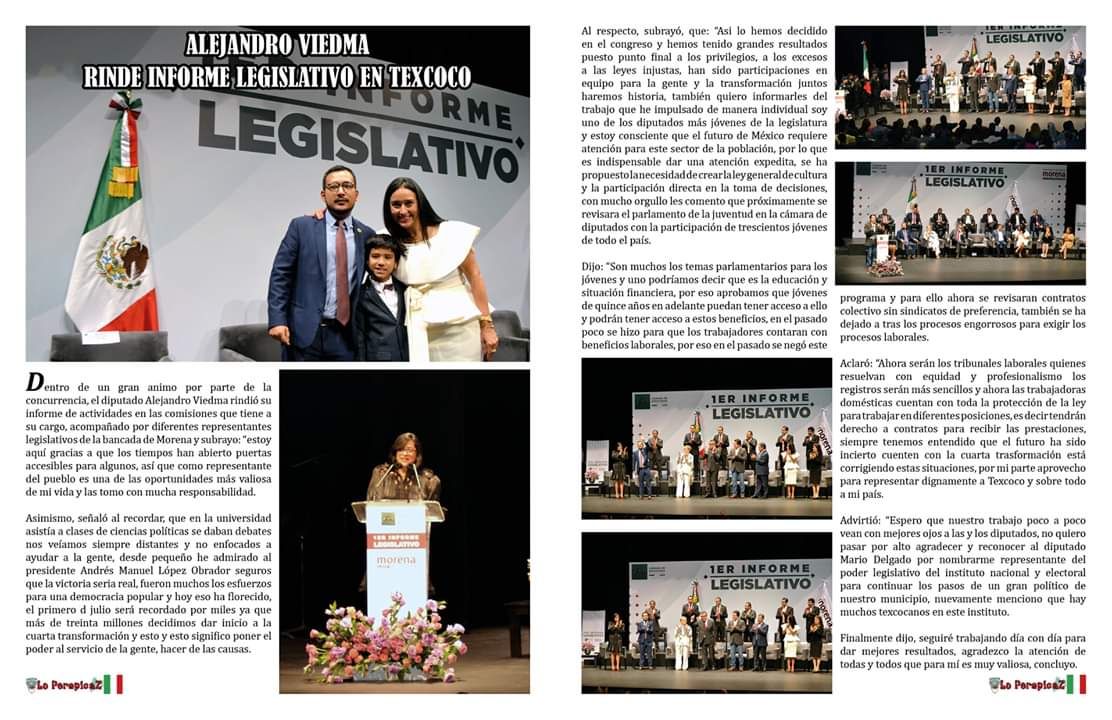 ALEJANDRO VIEDMA
1ER INFORME LEGISLATIVO. 