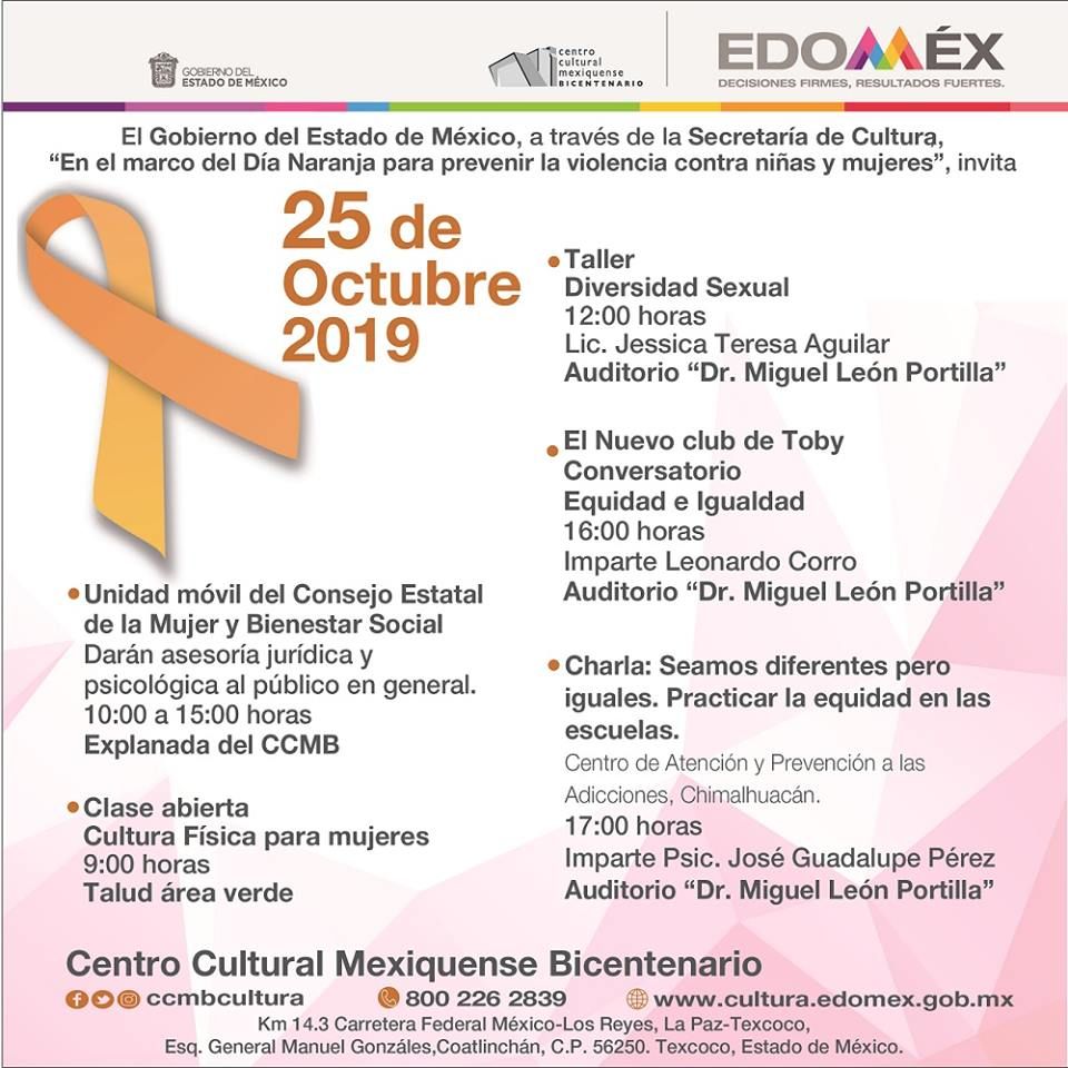 Jornada Día Naranja en Centro Cultural Mexiquense Bicentenario