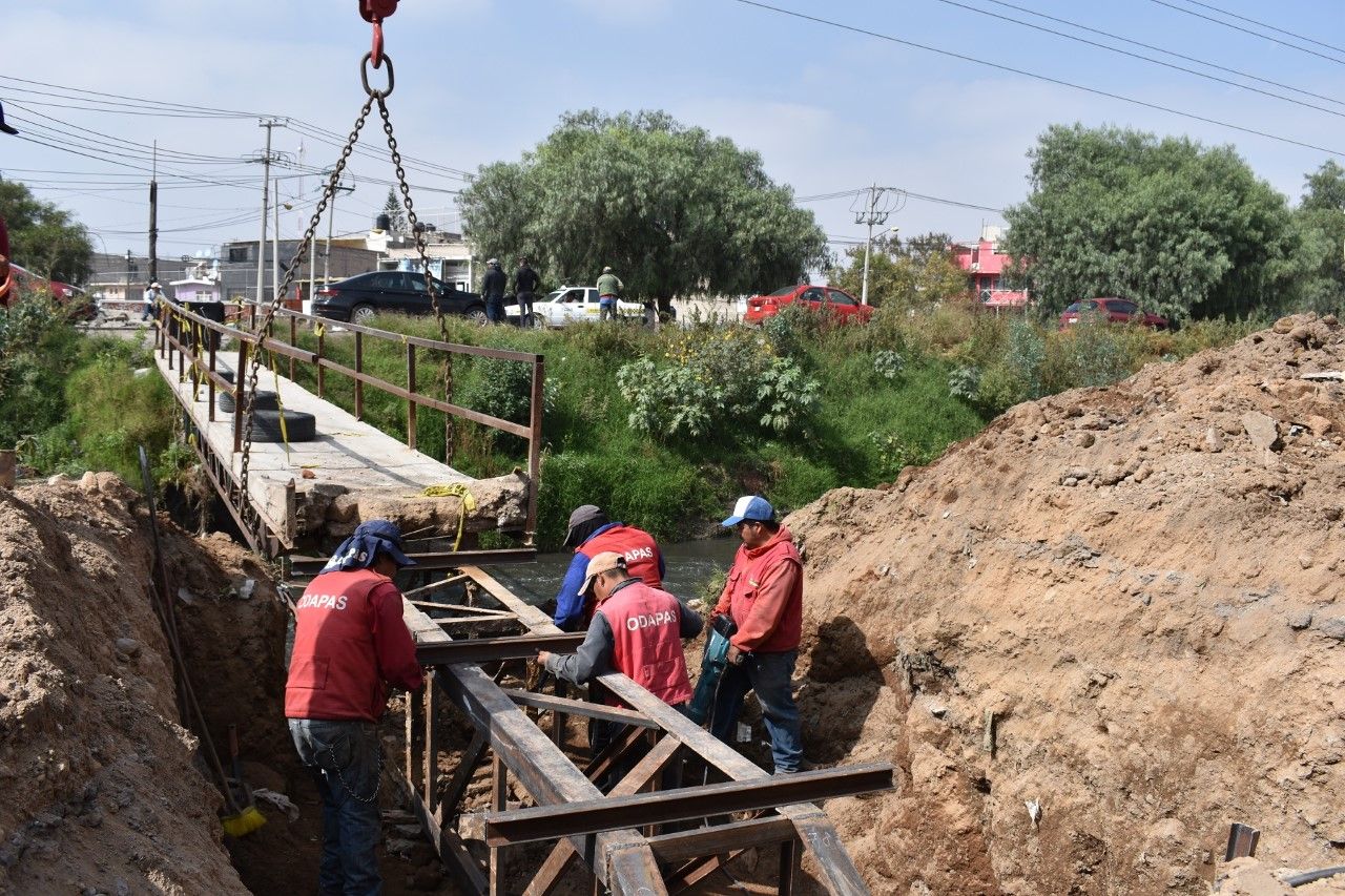 ODAPAS Chimalhuacán rehabilita puente Los Olivos