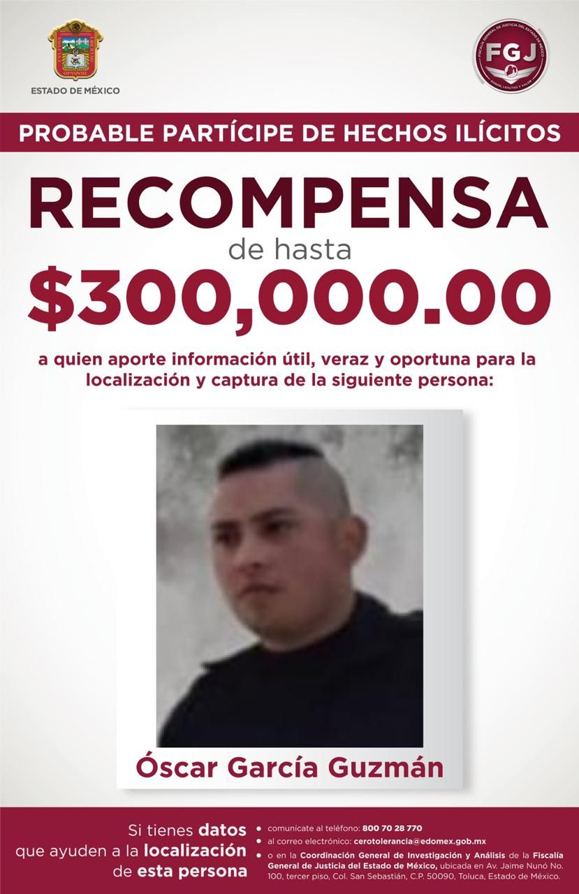 Ofrecen recompensa en Edomex por sujeto relacionado con desaparición y homicidio de una joven en Toluca 