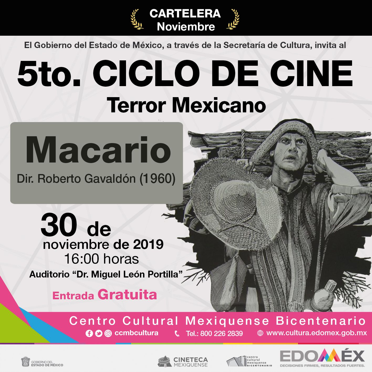  Proyectan cine de terror mexicano en el CCMB de Texcoco 