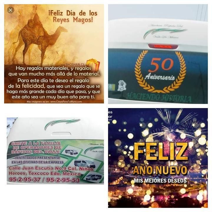 Felicita a los niños por día de reyes y desea un feliz año 2020 la empresa de transporte Rápidos del valle de México