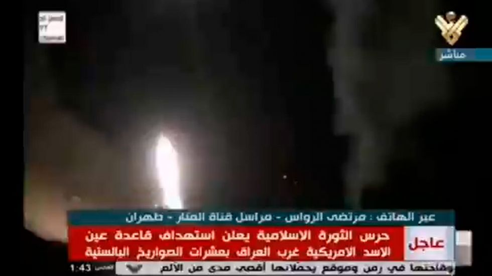 Video del ataque de Irán  a base de Estados Unidos en Irak
