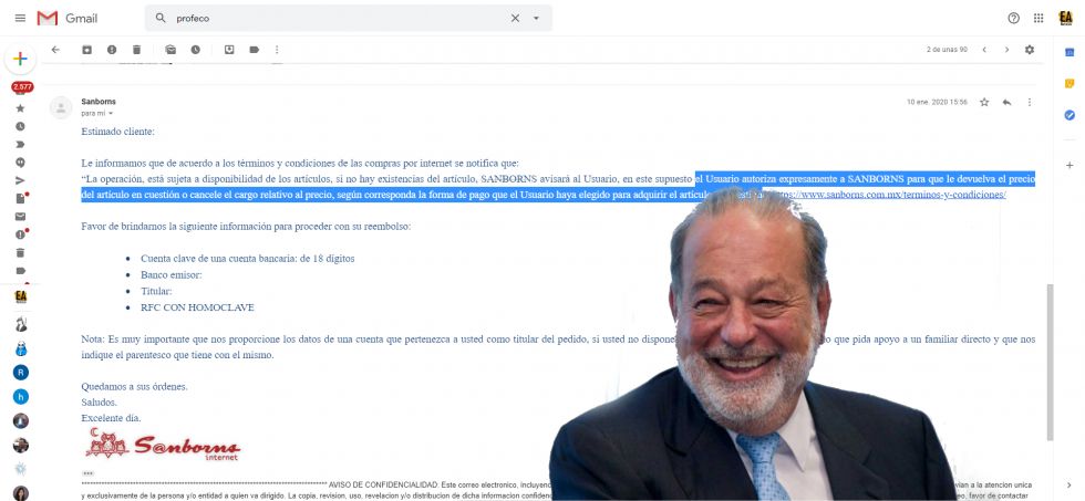 Cuidado con hacer compras electrónicas a Sanborns: Protege Profeco a Carlos Slim