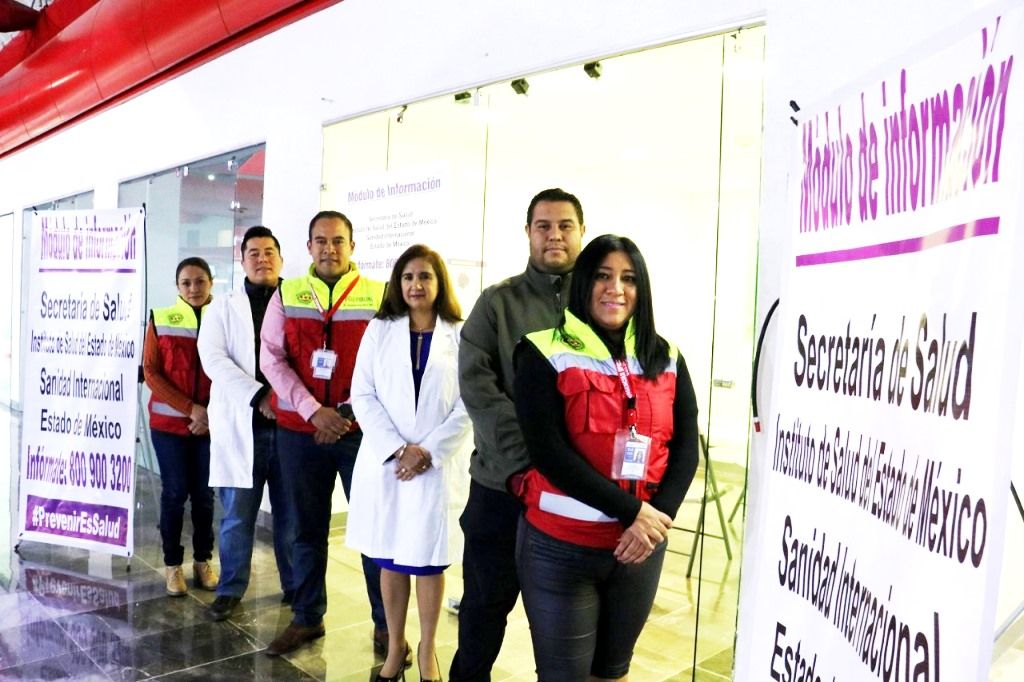 Vigilancia sanitaria en el Aeropuerto Internacional de Toluca por cornavirus