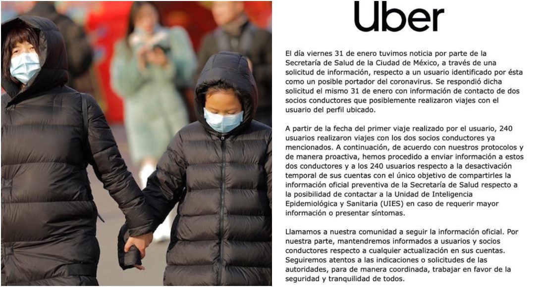 Uber México desactiva cuentas a 240 usuarios por un posible caso de coronavirus en la CdMx
