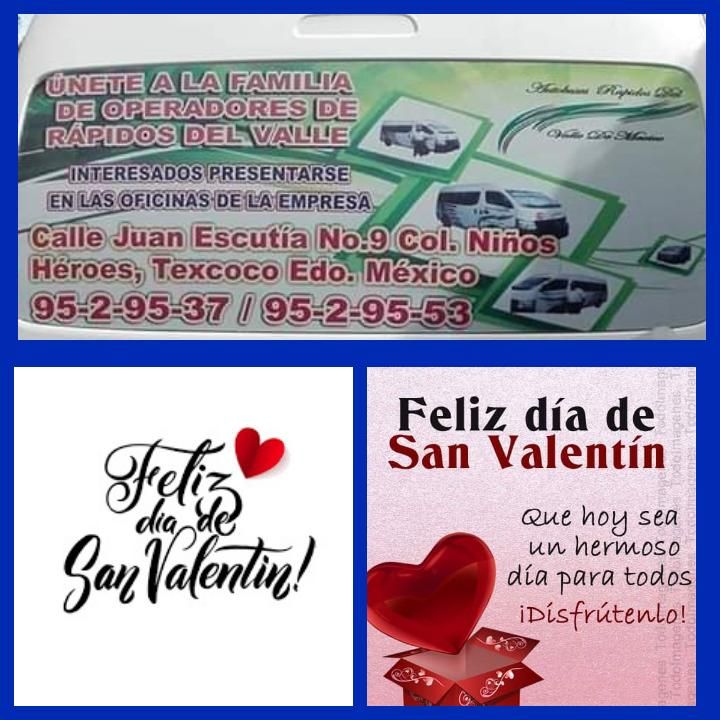 La empresa rápidos del Valle de México felicita a todos los ciudadanos por el día del amor y la amistad
