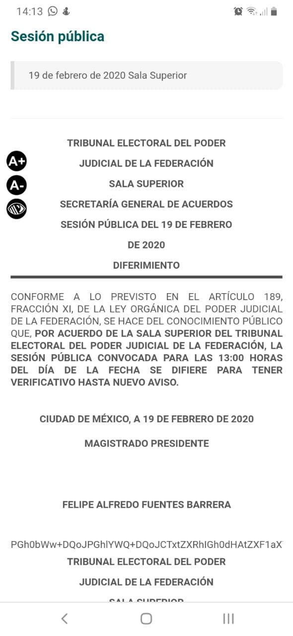 En suspenso resolución del TEPJF sobre diferendo entre Yeidckol y Alfonso Ramírez por dirigencia de Morena 