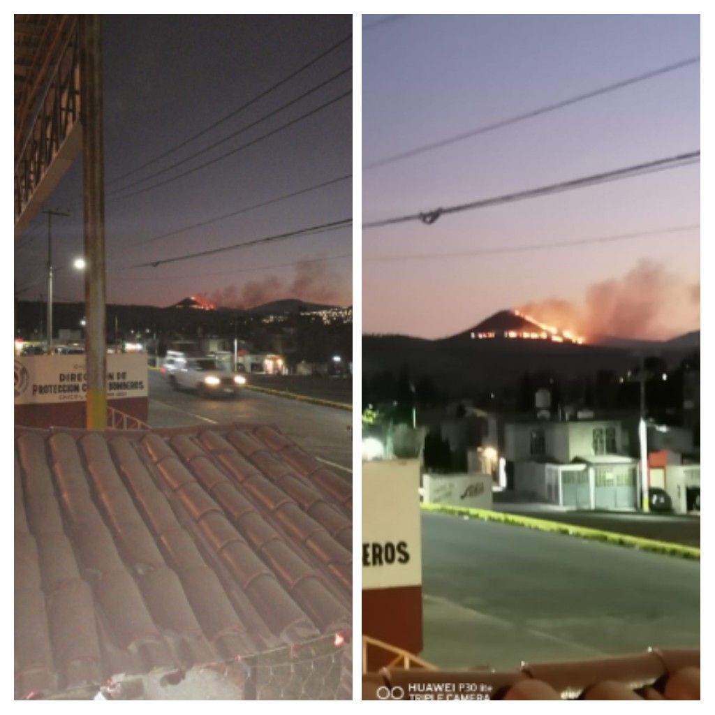 Se registra incendio forestal en cerro de Ixtapaluca