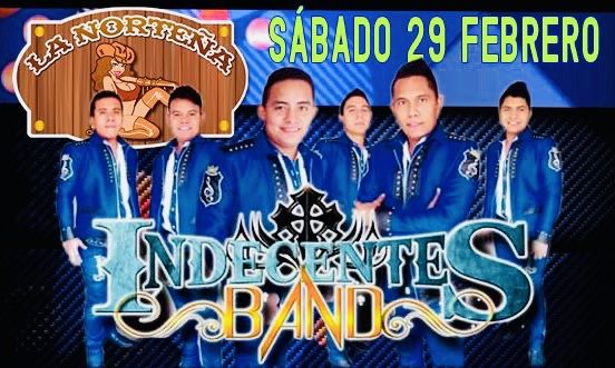 Ameniza este sábado Banda Indecentes en La Norteña 