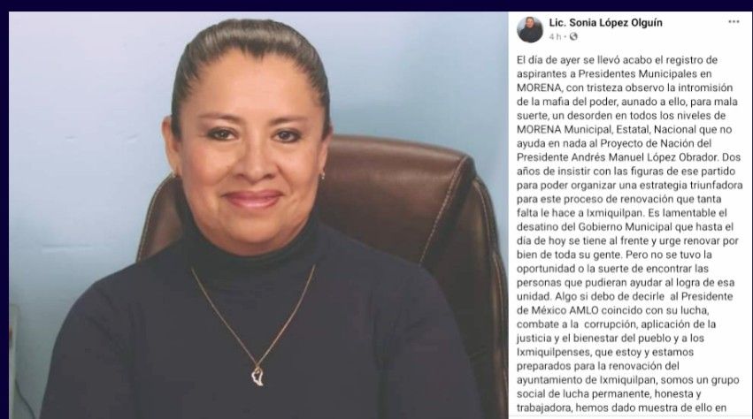 Sonia López Olguín confirma que no buscará alcaldía de Ixmiquilpan